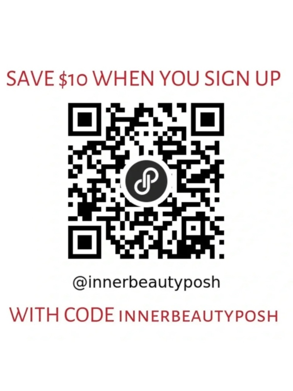 NEW TO POSHMARK? Scan this QR code to sign up with my code and save $10!